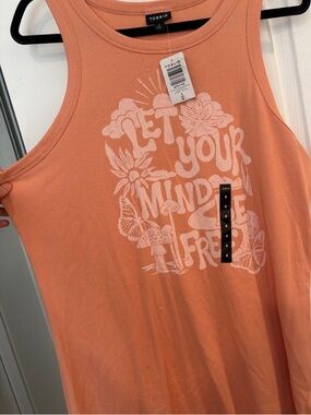 torrid Peach Graphic Tank with White Nature Print